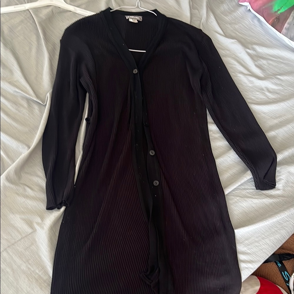 Elegant Black Button-Up Dress